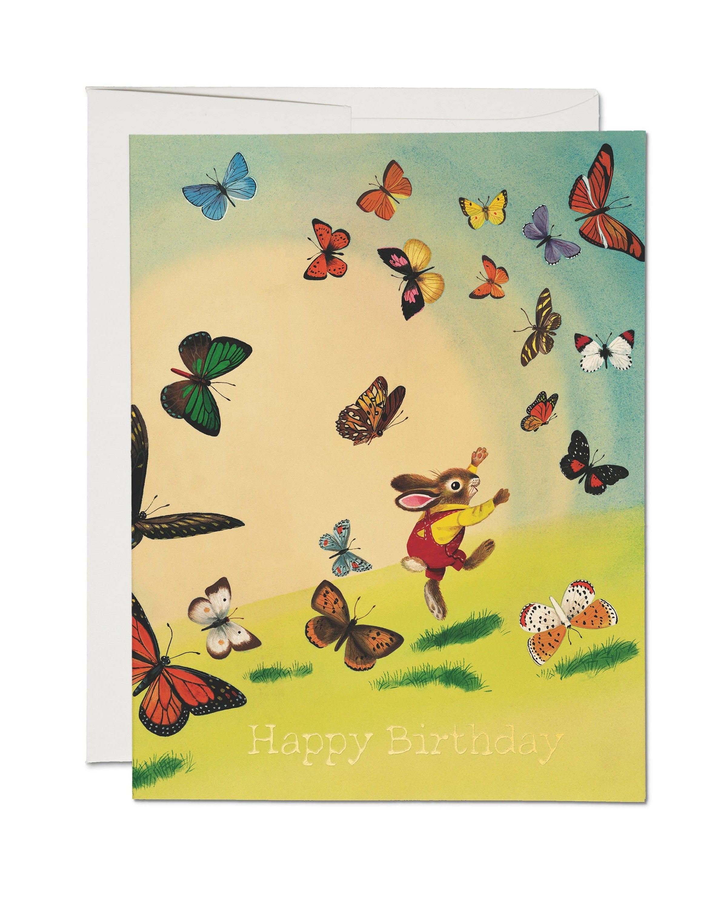 Bunny and Butterflies Birthday Card
