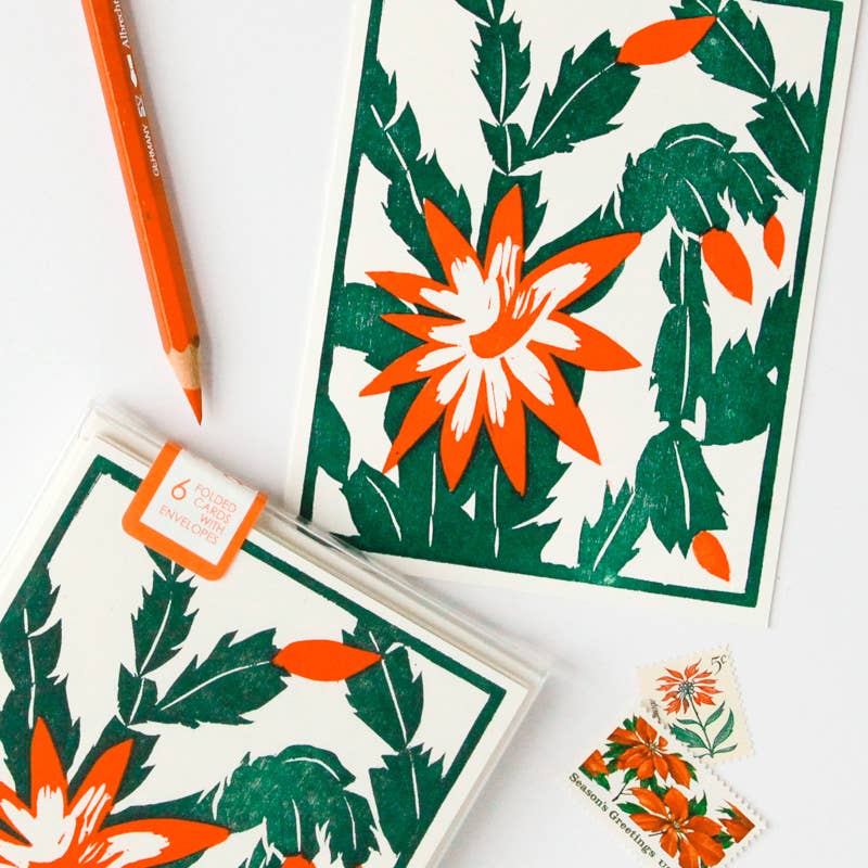 Christmas Cactus -Boxed Card Set