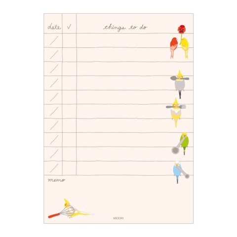 TO DO Memo Pad Bird