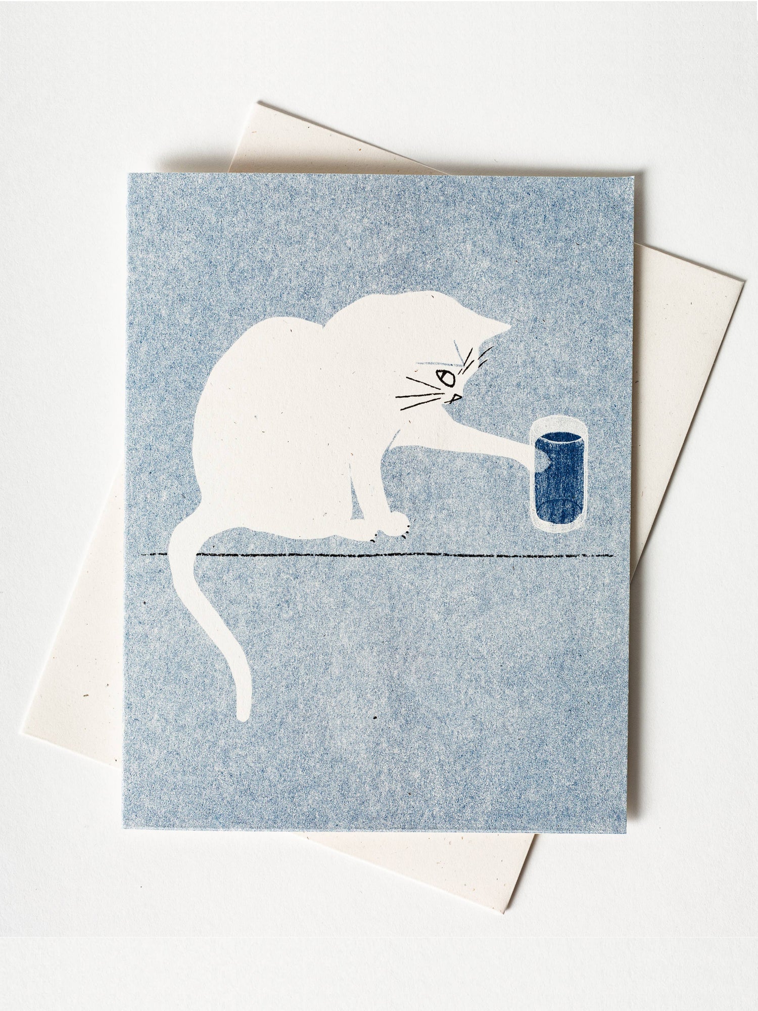 Water Glass Cat Card