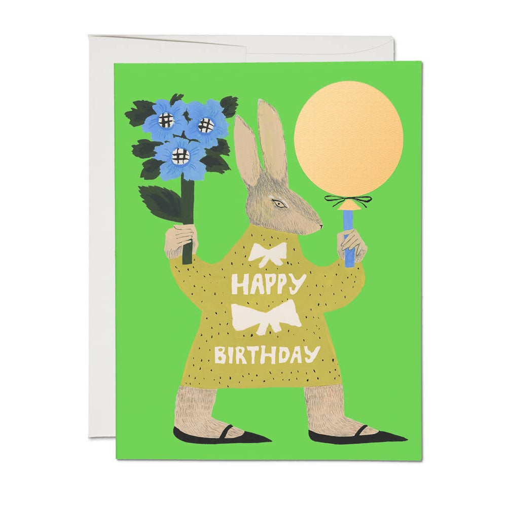 Party Rabbit Birthday Card