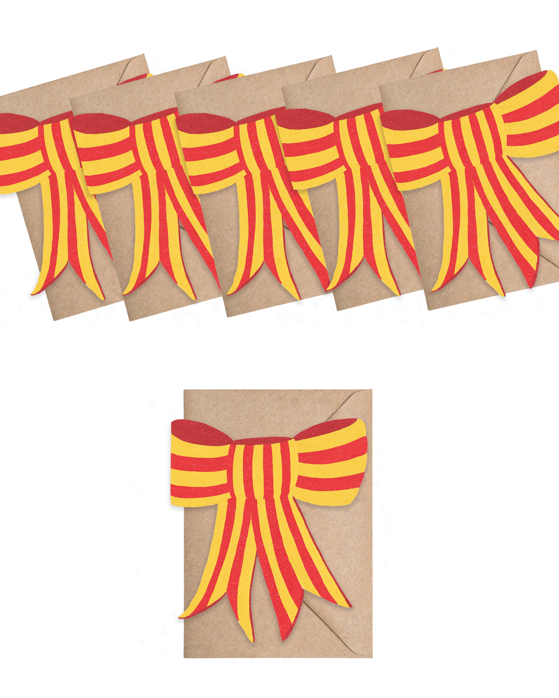 Stripy Bow Mini Cards Set