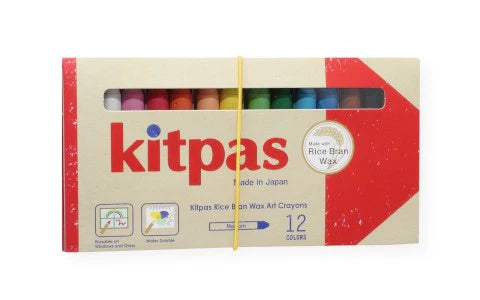 Kitpas Rice Bran Crayons - 12 Colors