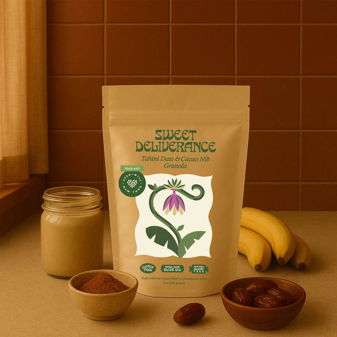 Tahini Date & Banana Cacao Nib Granola