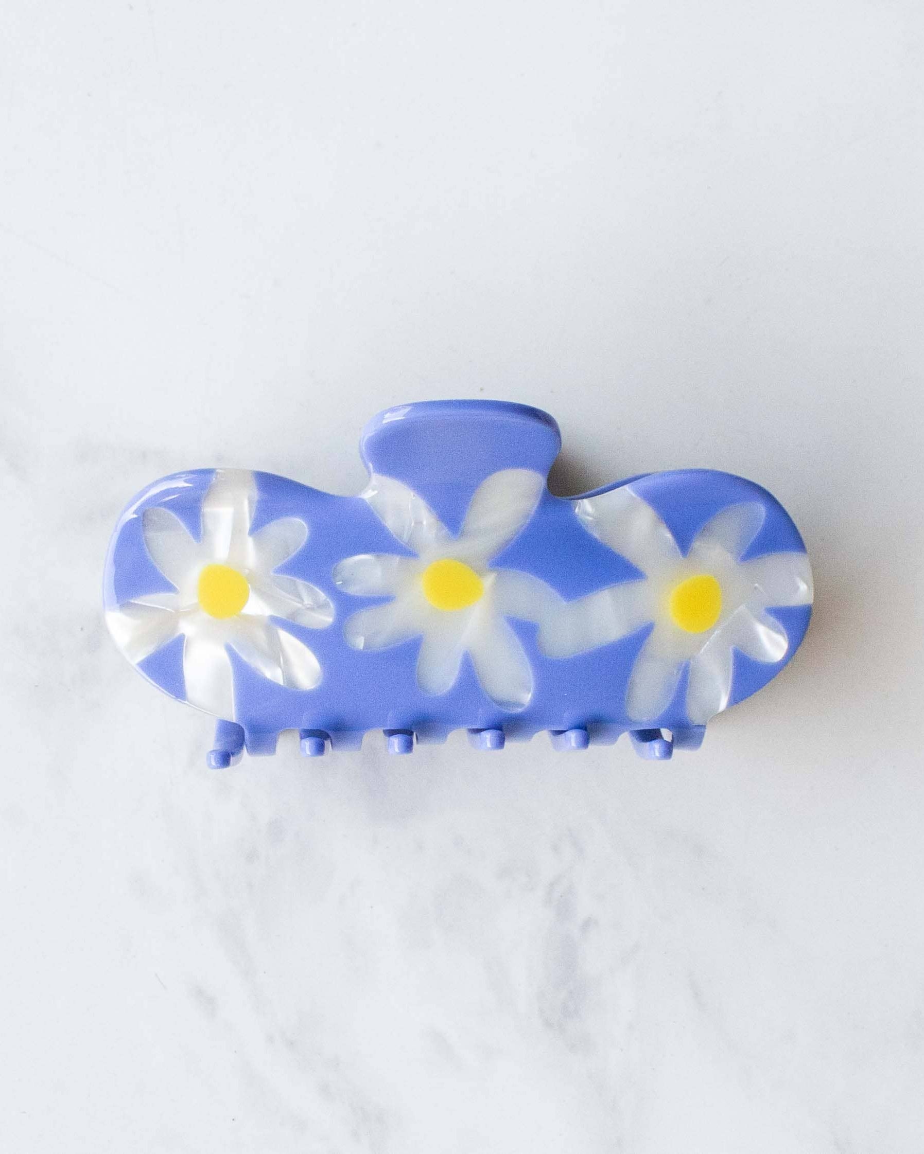 Daisy Curved Hair Clip: Blue