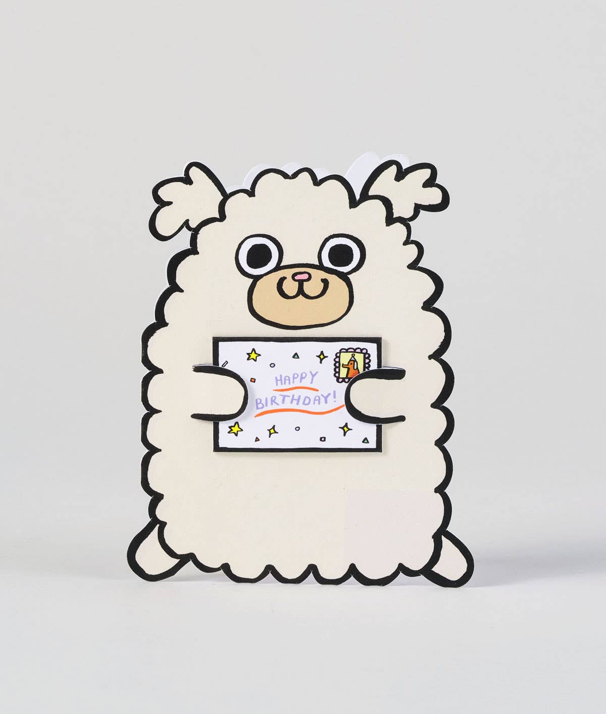 Dog with Mini Card Birthday Card