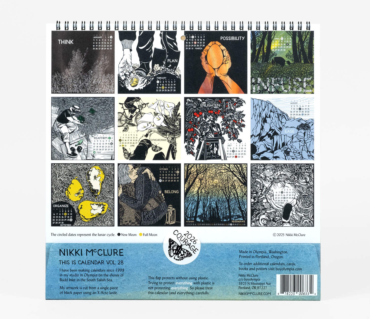 Nikki McClure 2026 Calendar : Courage