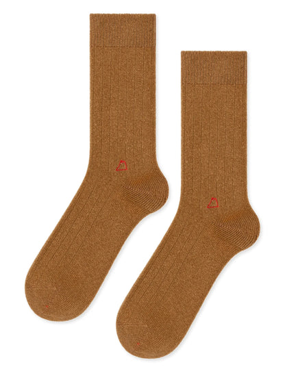 Roma Cashmere Men’s Rib Crew - Camel