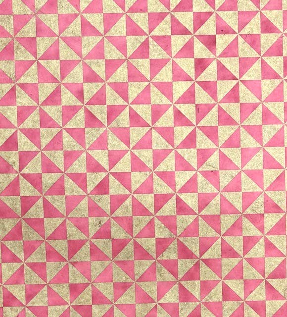 Handmade Paper- Coral Gold Triangles