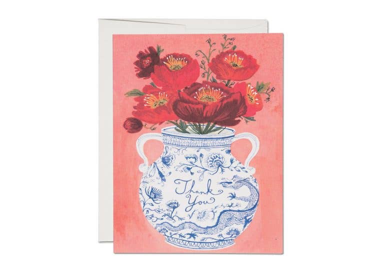 Poppies Vase Thank You Card Set