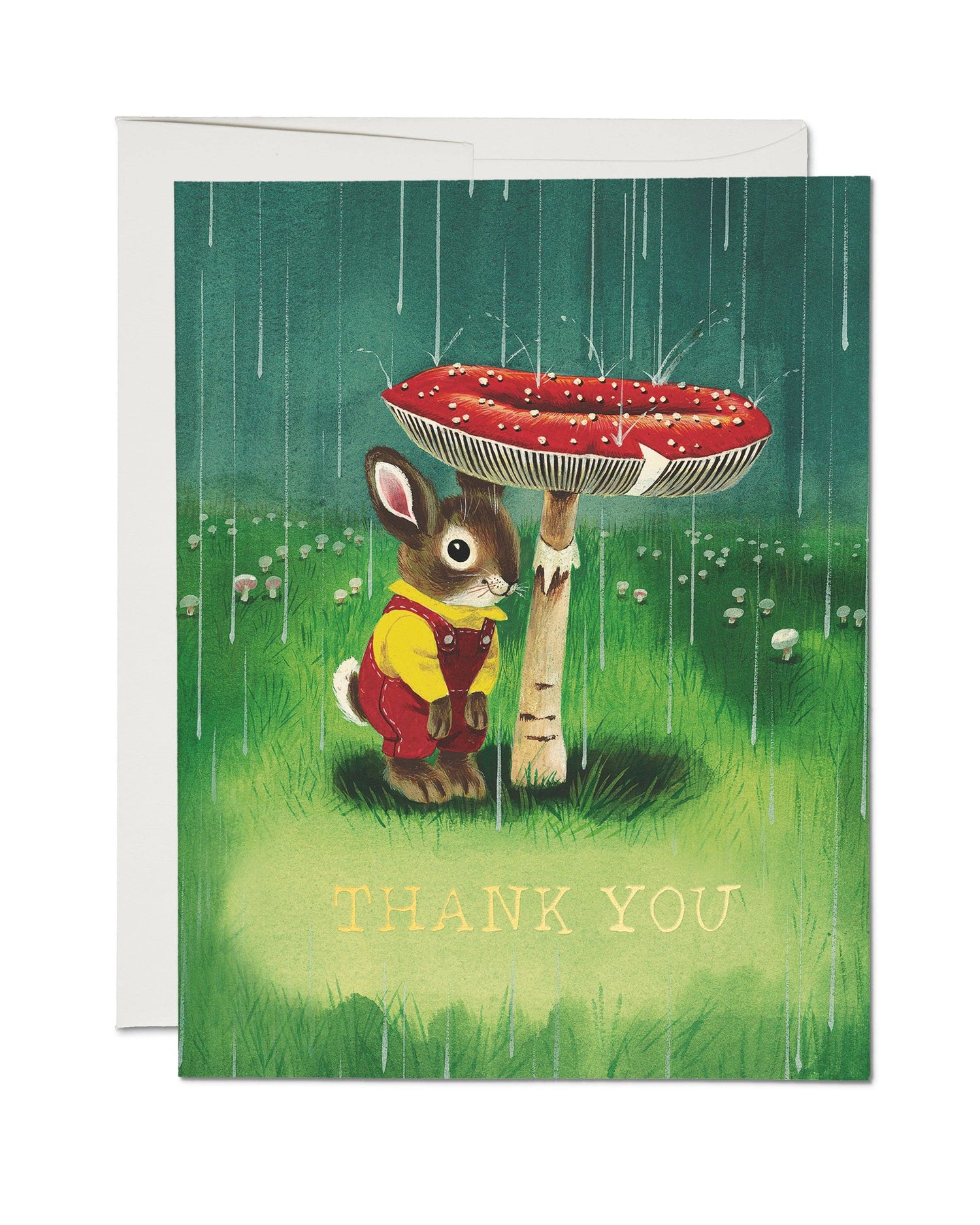 Bunny and Mushroom Thank You Card