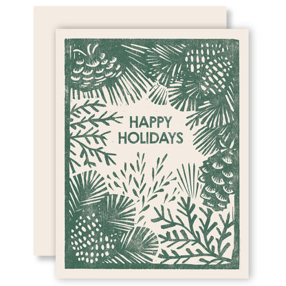 Happy Holidays Greenery - Boxed Set of Six Cards