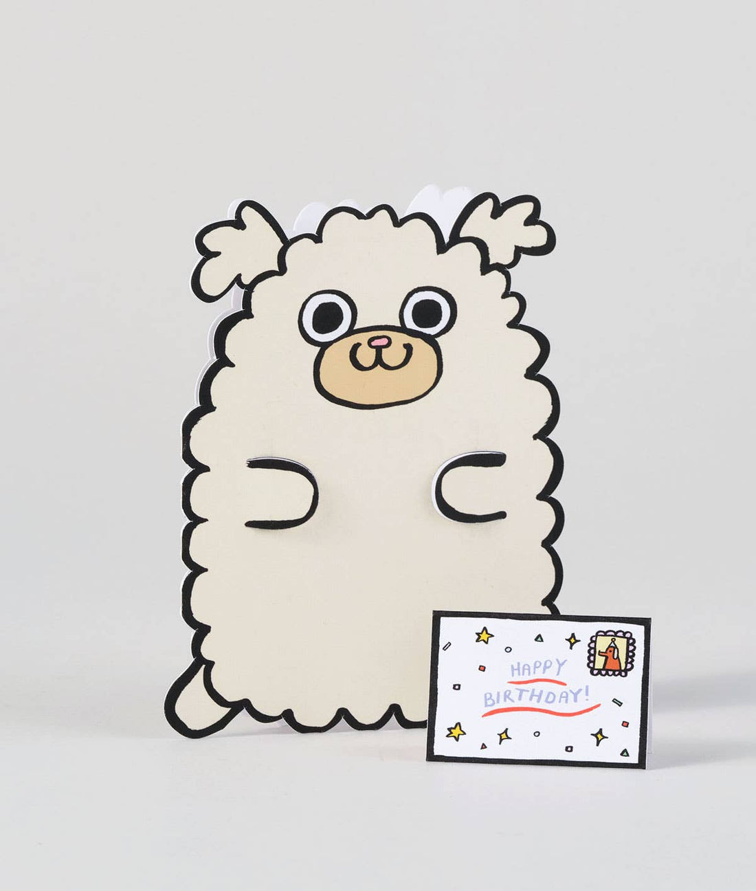 Dog with Mini Card Birthday Card
