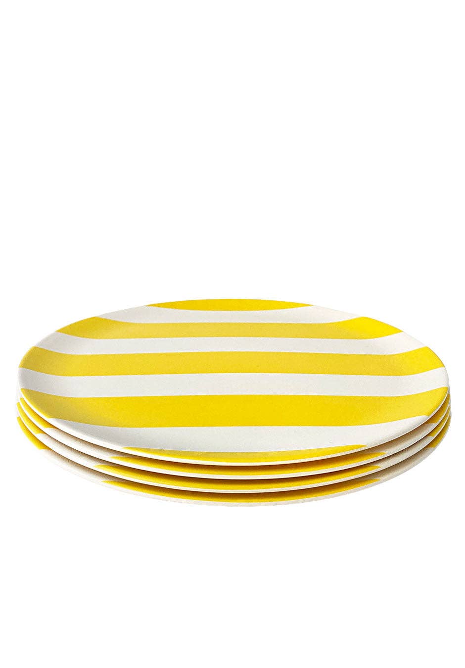 Bamboo Dinner Plate - Cabana Yellow Stripe