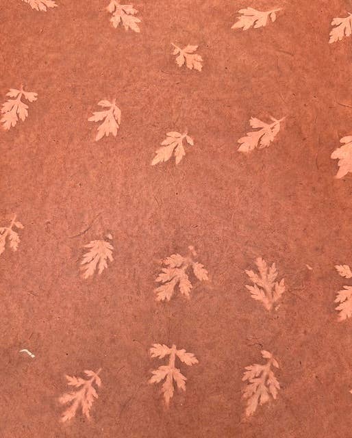 Handmade Paper - Orange Leaf