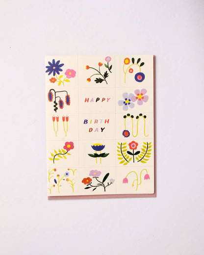 Flower Doodles Birthday Card