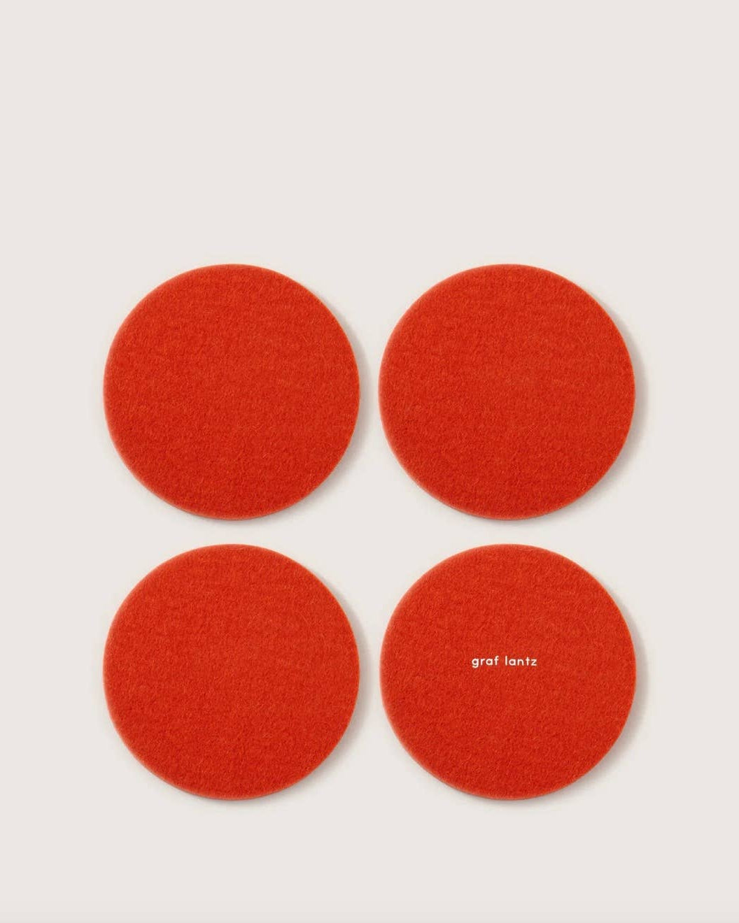 Round Felt Coaster Set Orange