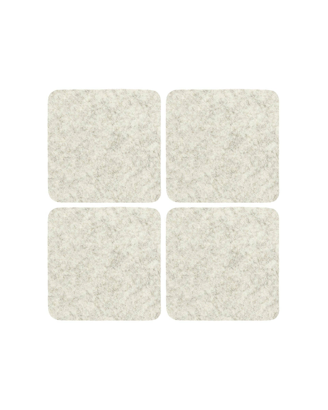 Square Felt Coaster Set Heather White