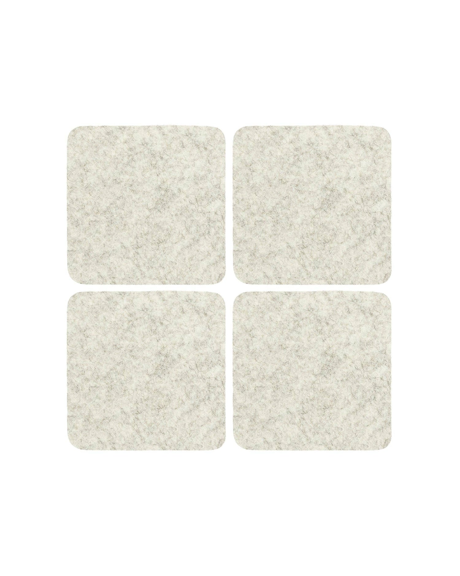 Square Felt Coaster Set Heather White