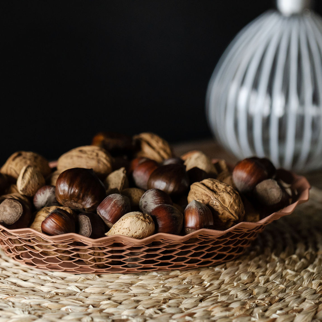 Large Metal Food Basket: Matte White