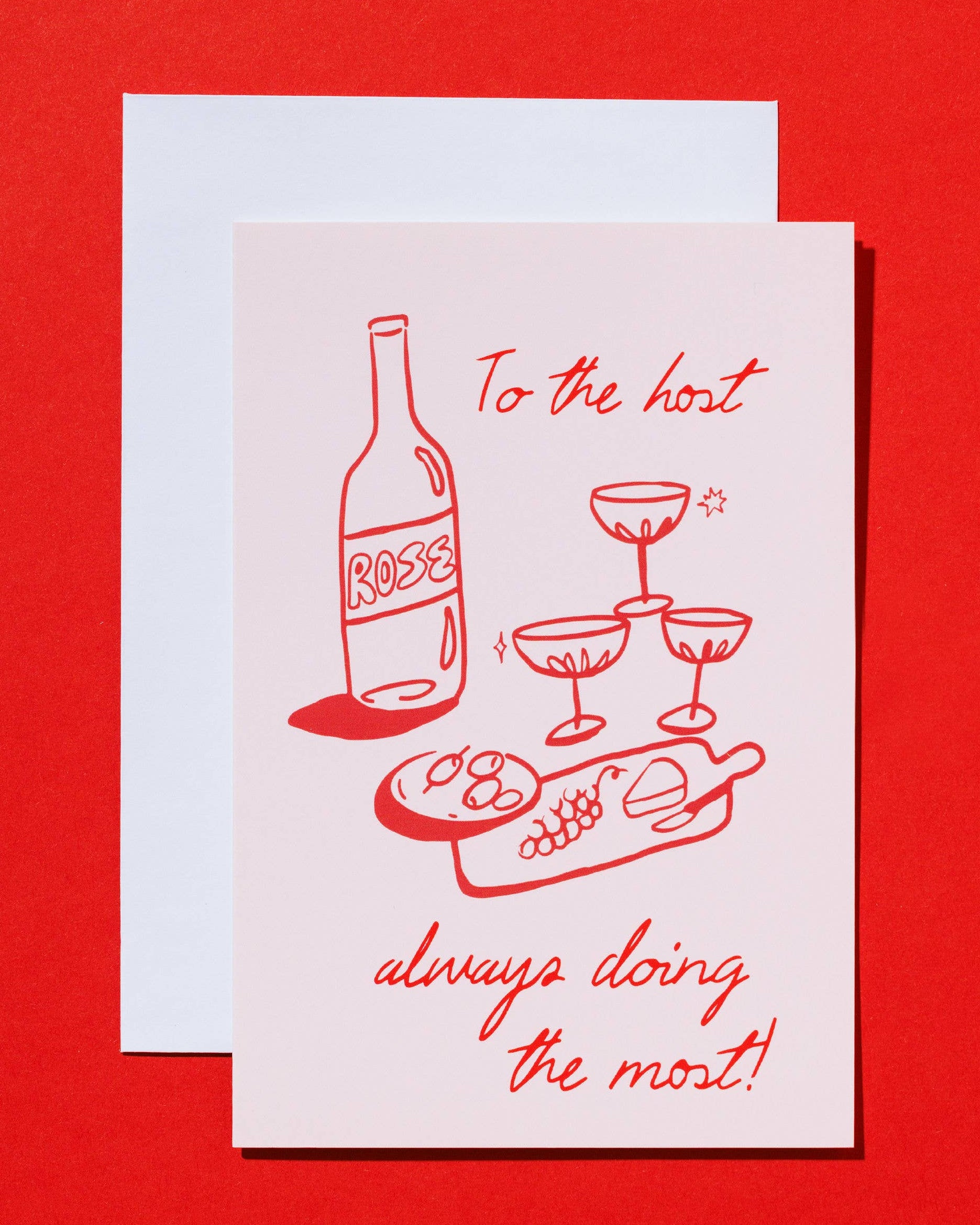 Greeting card with red text saying &