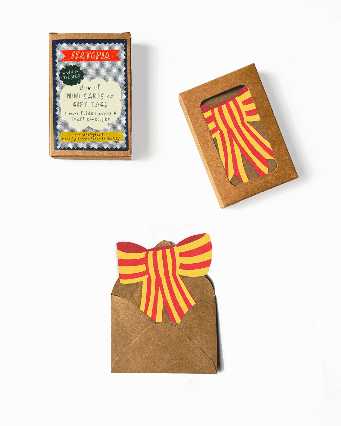 Stripy Bow Mini Cards Set