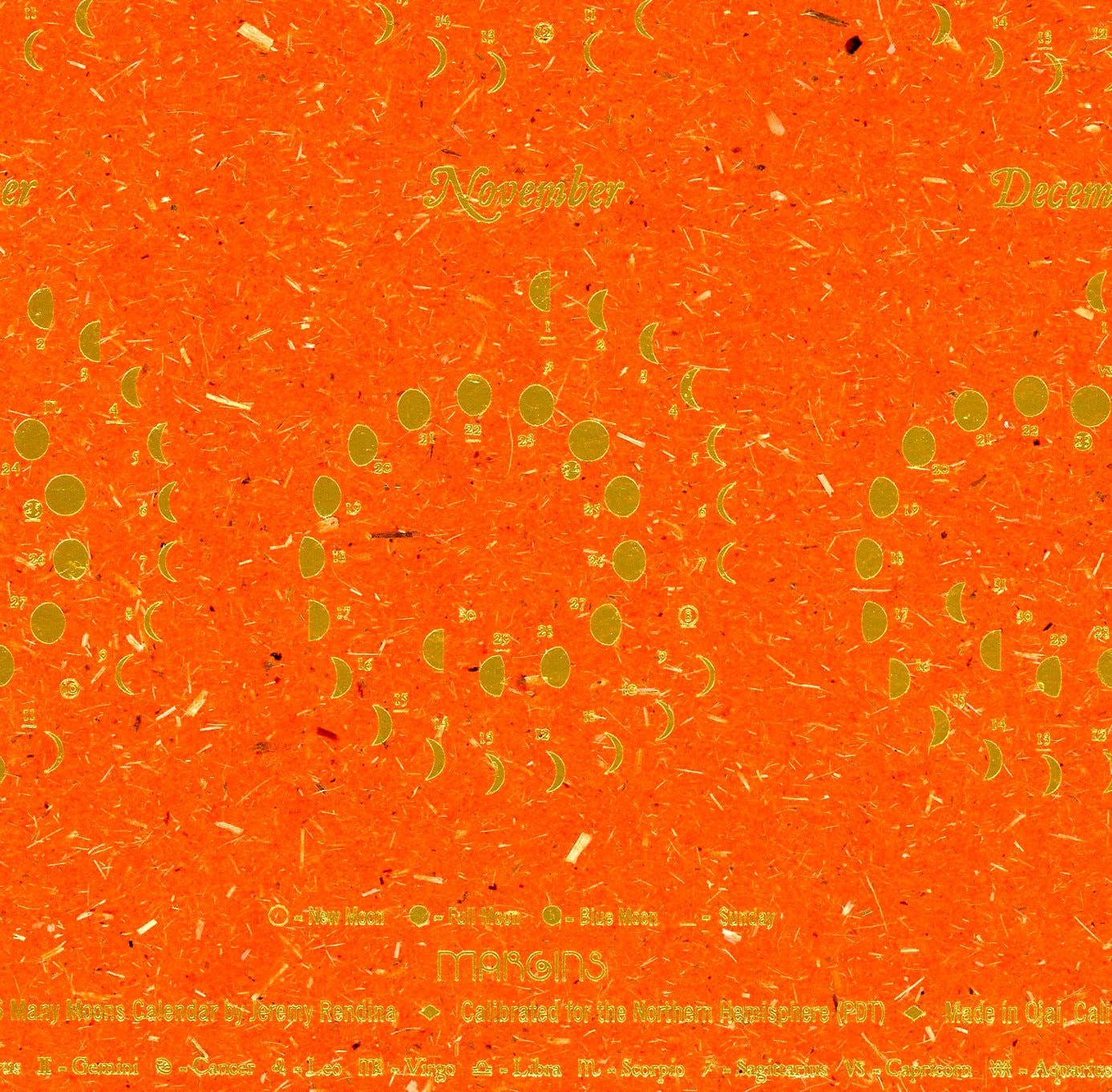 2026 Moon Calendar Apricot - Small