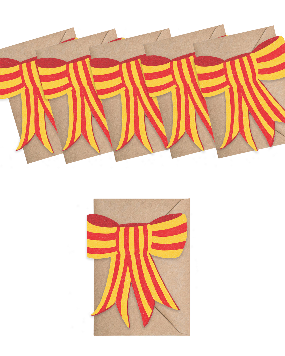 Stripy Bow Mini Cards Set