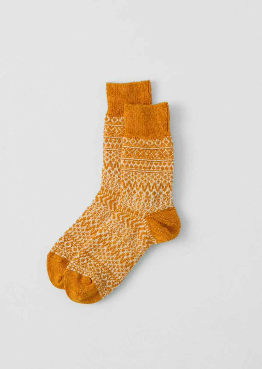 Wool Jacquard Socks - Lantern
