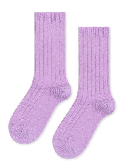 Italia Cashmere Rib Crew Sock - Lilac