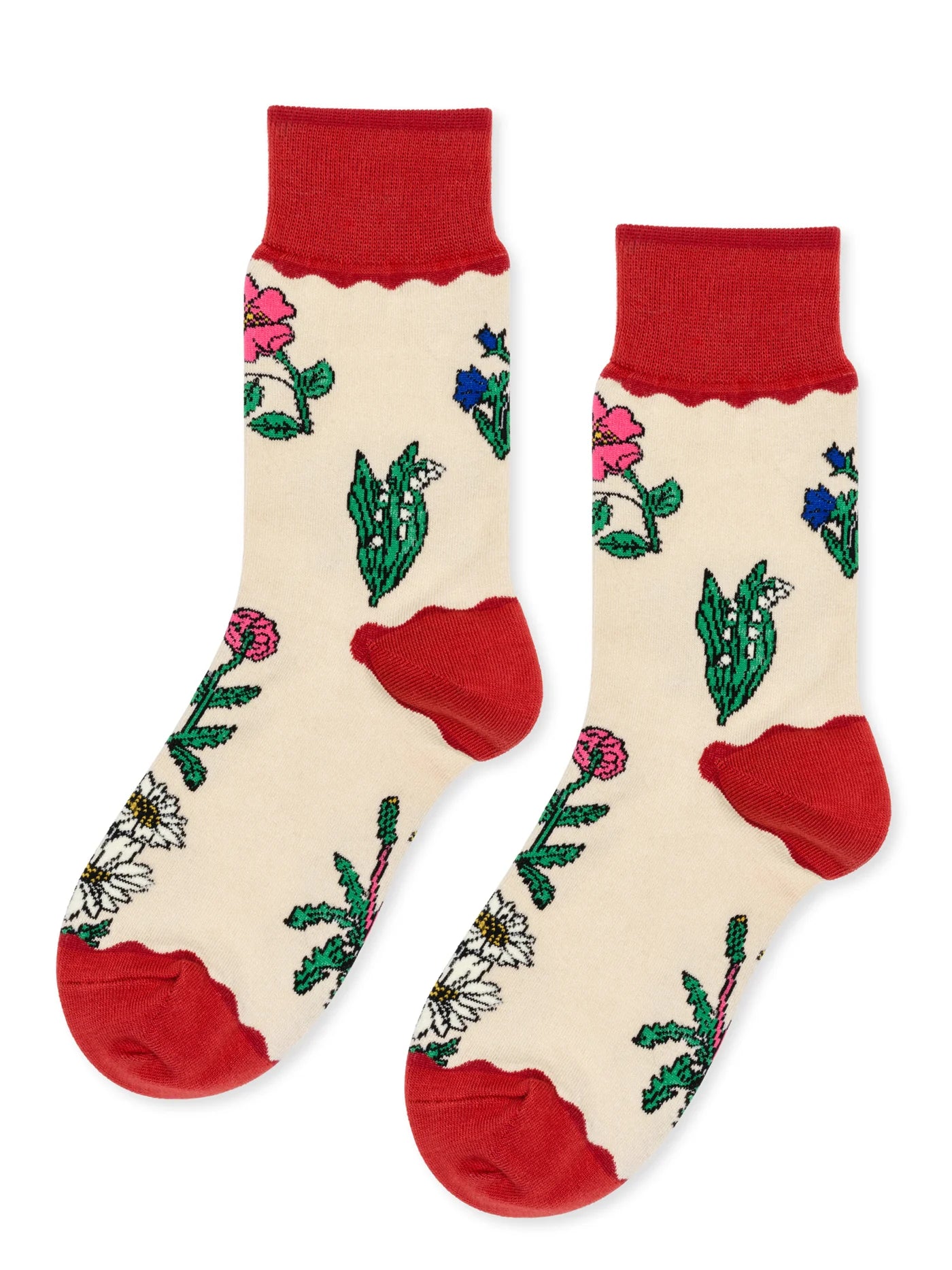 Retro Flower Crew Sock