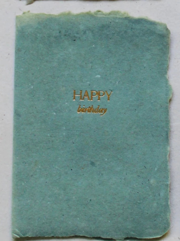 Gold and Green Happy Birthday Card