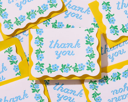 Floral Cross Stitch Thank You Set