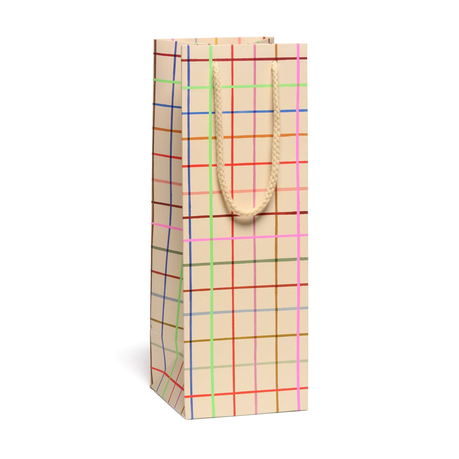 Color Grid Wine Bag