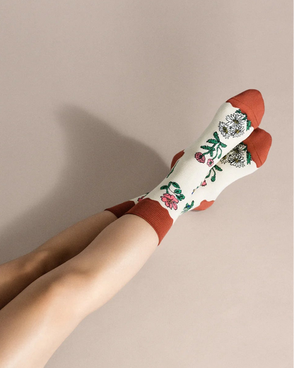 Retro Flower Crew Sock