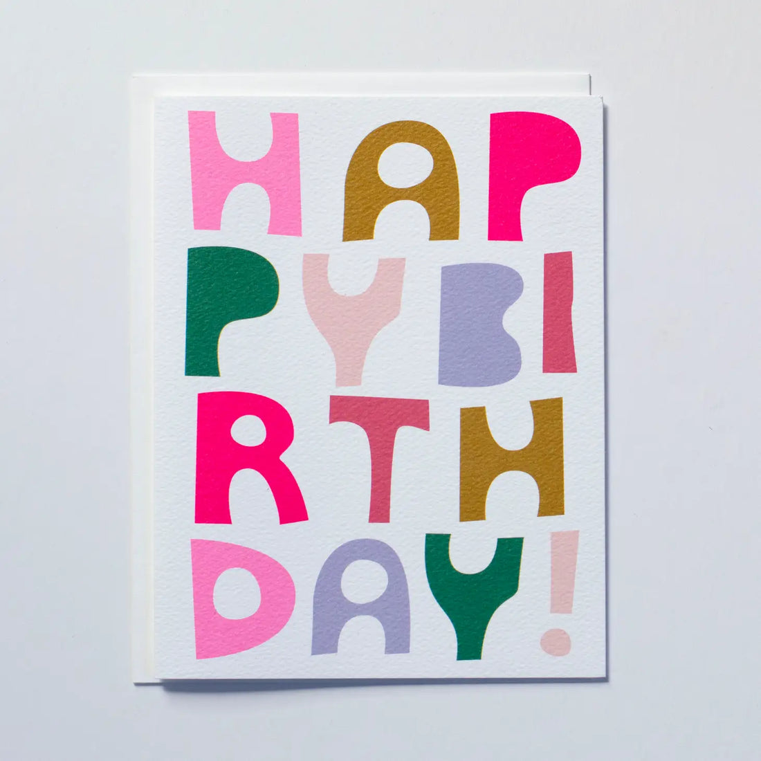 Block Letter Happy Birthday Card