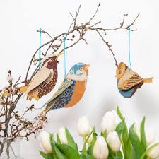 British Bird Paper Ornaments