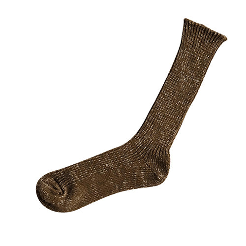 Ribbed Hemp Cotton Socks -- Khaki Moss