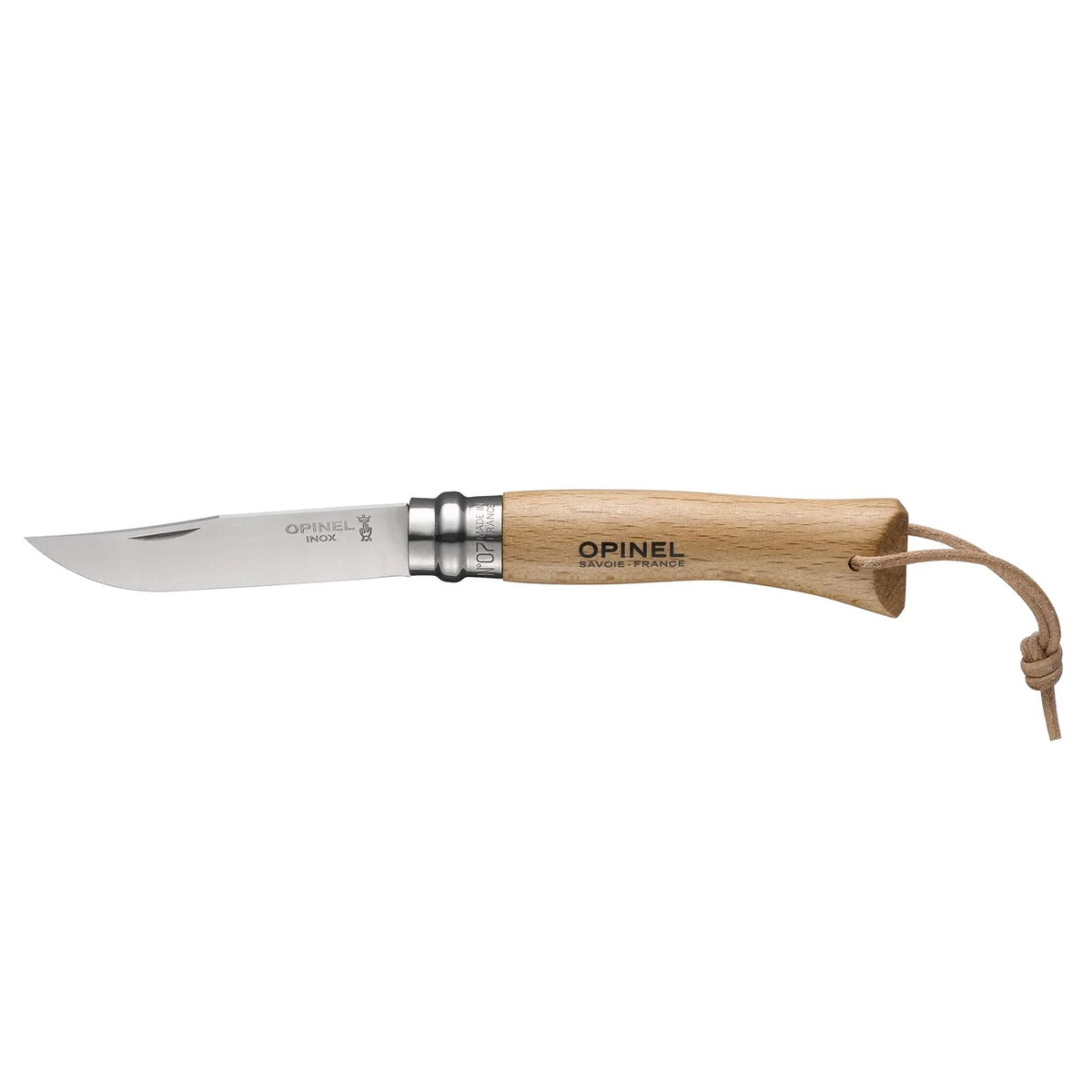 Opinel No.7 Stainless Steel Folding Knife - Plain Wood