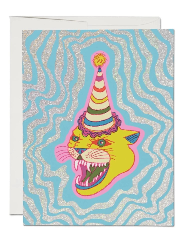 Party Hat Wild Cat Card