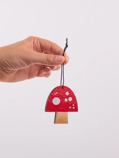 Wooden Mushroom Ornament