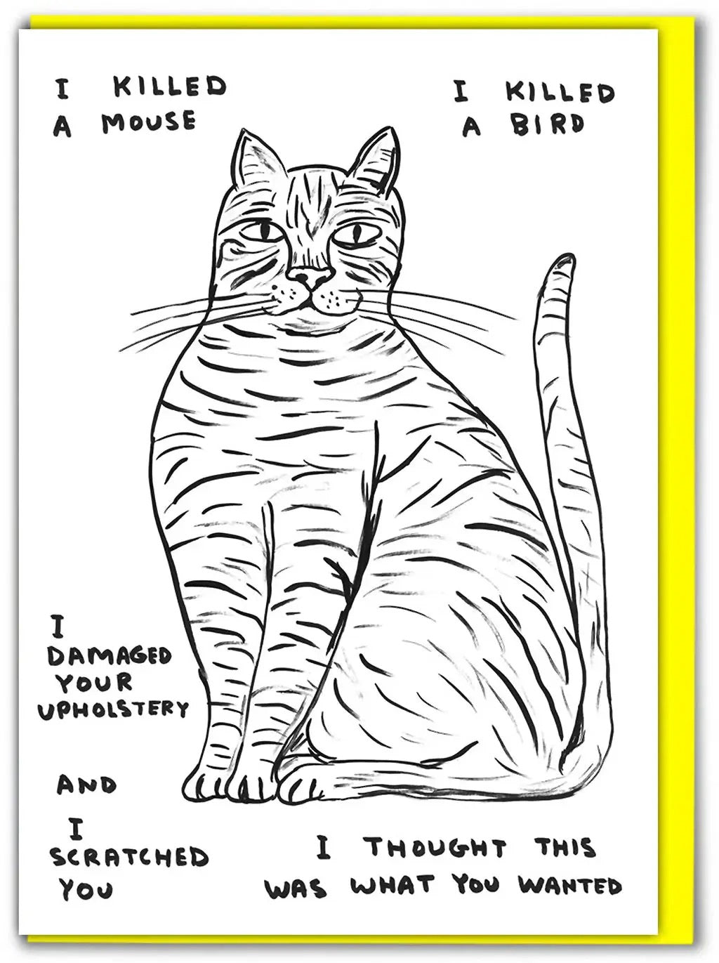 I Killed A Mouse Card - David Shrigley