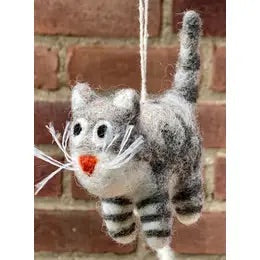 Felt Striped Cat Ornament
